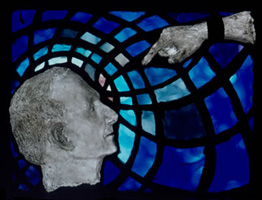 Simon of Cyrene carries the cross